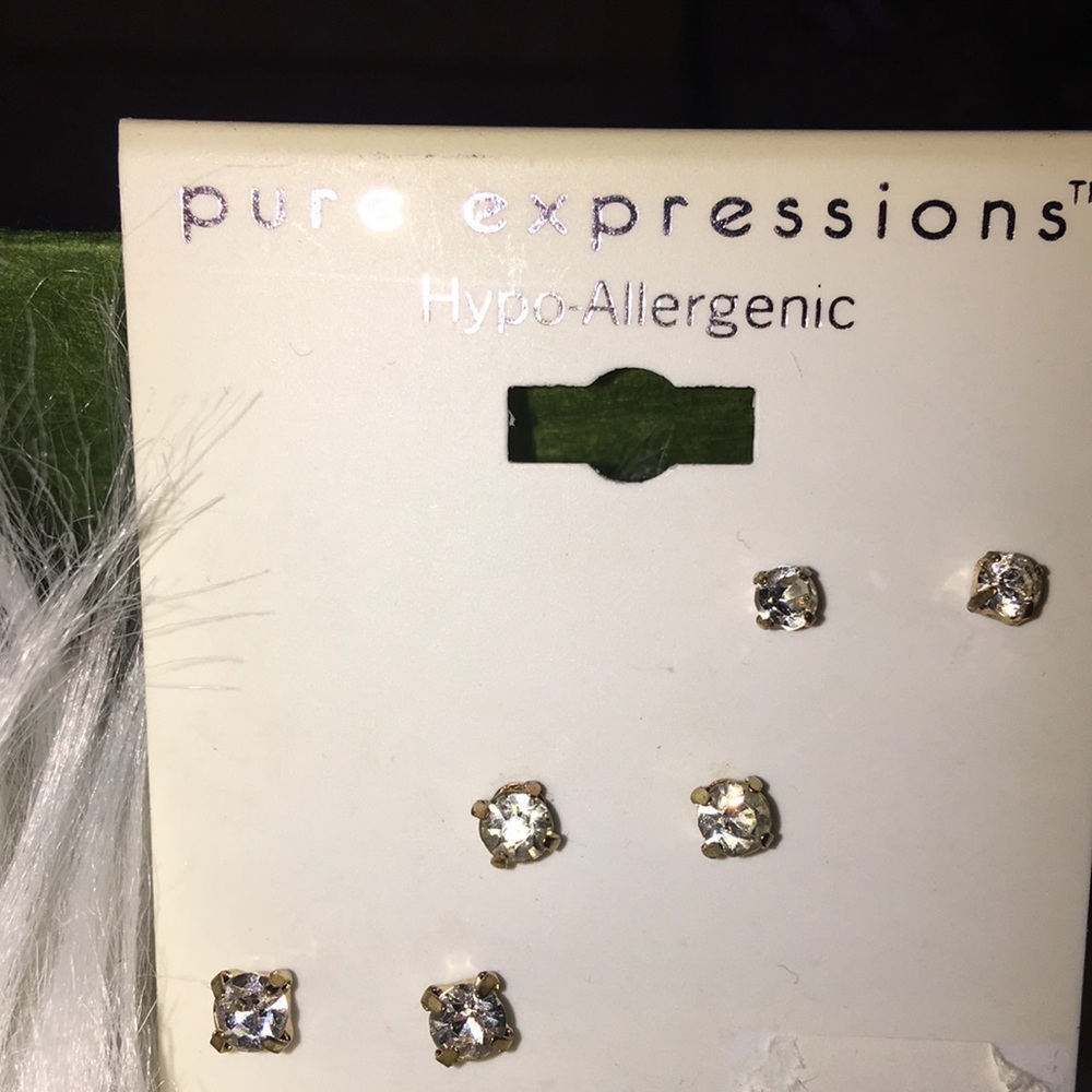 3 Sizes of Crystal Studs cute for daughters first pair